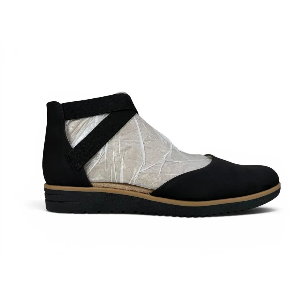 Soul Naturalizer Intro Flat Wedge Womens 8.5 W Black Comfort Slip On Ankle Strap